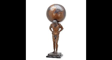 A BRONZE SCULPTURE OF ATLAS