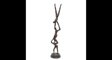 A BRONZE SCULPTURE OF A GROUP OF ACROBATS