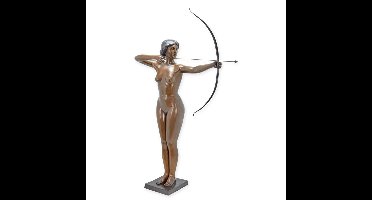 A BRONZE SCULPTURE OF DIANA THE ARCHER