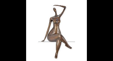 A BRONZE SCULPTURE OF A SITTING FAT ASS WOMAN