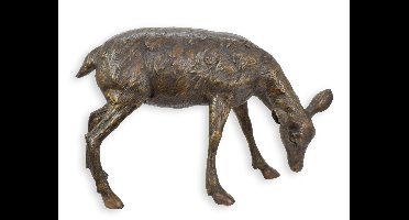 A BRONZE SCULPTURE OF A BABY DEER