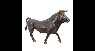 A BRONZE LARGE STANDING BULL