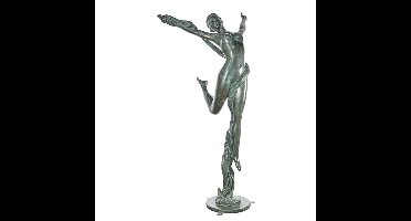 A BRONZE SCULPTURE OF SCARF DANCER