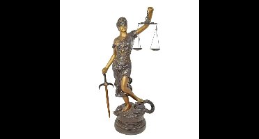 A BRONZE SCULPTURE OF LADY JUSTICE