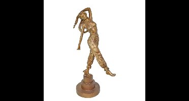 A BRONZE ART DECO DANCER
