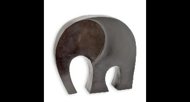 A MODERN BRONZE SCULPTURE OF A FLAT ELEPHANT