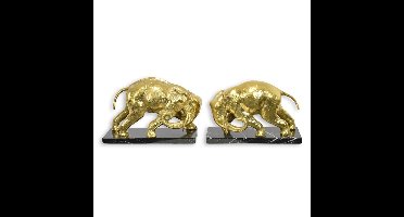 A PAIR OF BRONZE ELEPHANT BOOKENDS