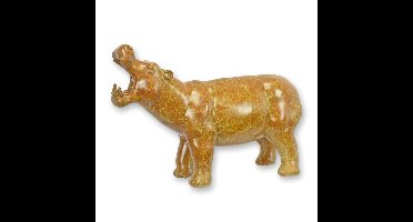 A BRONZE SCULPTURE OF A HIPPOPOTAMUSE