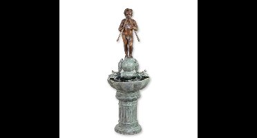 A BRONZE PAN FOUNTAIN