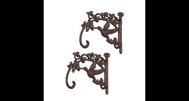 A PAIR OF CAST IRON WALL HOOKS