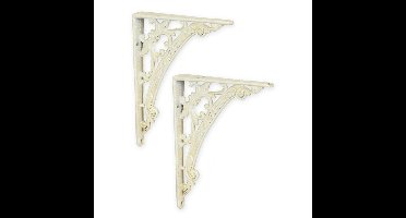 A PAIR OF CAST IRON WALL BRACKETS