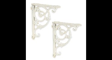 A PAIR OF CAST IRON WALL BRACKETS