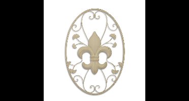 AN IRON FLEUR DE LIS WALL DECOR - WHITE