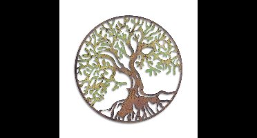 A TREE OF LIFE WALL DECOR, COLOURED