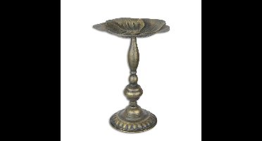 AN IRON BIRD BATH ON STAND