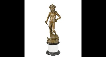 A BRONZE SCULPTURE OF DAVID'S VICTORY OVER GOLIATH