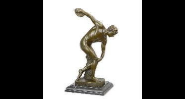 A BRONZE SCULPTURE OF THE DISCOBOLOS OF MYRON