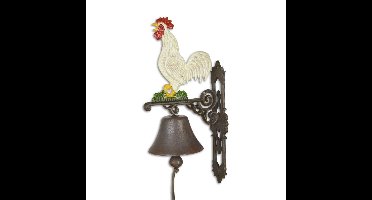 A PAIR OF CAST IRON CROWING ROOSTER BELLS