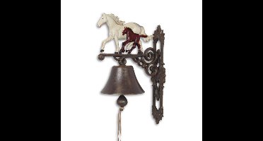 A PAIR OF CAST IRON HORSE AND COLT BELLS
