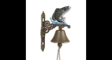 A PAIR OF CAST IRON FISH BELLS