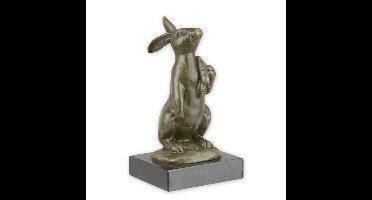 A BRONZE SCULPTURE OF AN EASTER-BUNNY