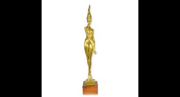 A MODERNIST BRONZE SCULPTURE OF A FEMALE NUDE - GOLD FINISH
