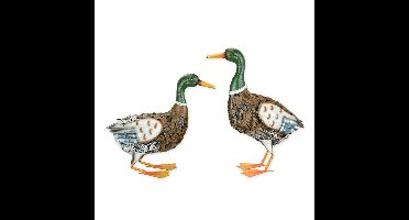 A PAIR OF METAL WILD DUCKS