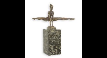A BRONZE SCULPTURE OF A GYMNAST