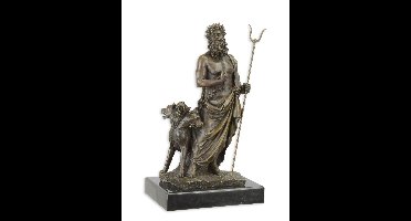 BRONZEN BEELD VAN HADES EN CERBERUS