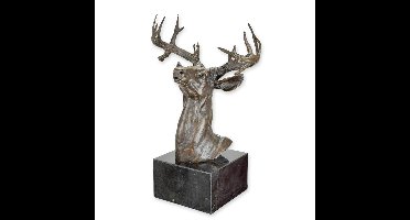 A BRONZE SCULPTURE OF A DEERHEAD