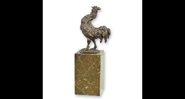 A BRONZE SCULPTURE OF A ROOSTER