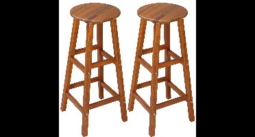 Set van 2 barkrukken gemaakt van massief acacia hardhout