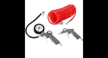 Perslucht Toebehoor Set van 3 Pistool Manometer Spiraalslang