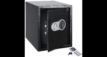 Kluis met elektronisch slot incl. licht deurdikte 4mm zwart