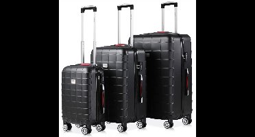 Hardcase Kofferset Exopack 3-delig Zwart ABS