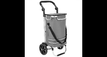 Boodschappentrolley, grijs, met koelvak, tas afneembaar