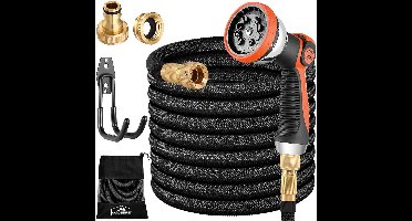 Tuinslang Zwart 30m Flexibel