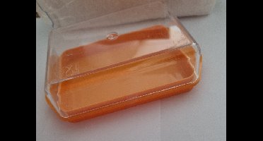 Botervloot kunststof met Kunststof Deksel - Oranje