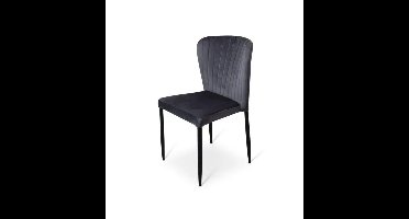 Stapelstoel Brooklyn metalen frame zitting velours Antraciet