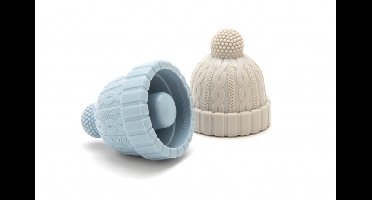 Apenstreken Beanie - blauw & grijs - set van 2 stuks