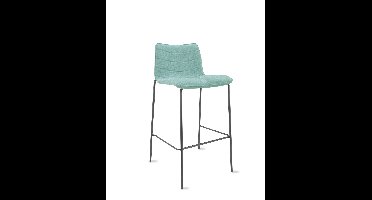 Workliving Verona barkruk 75 cm - wolvilt Fenice 455 zachtgroen - zwart frame