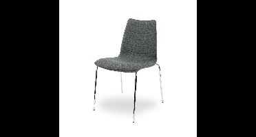 Workliving Verona Eetkamerstoel / Vergaderstoel - Middengrijs Wolvilt - Chroom onderstel