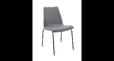 Workliving Verona Eetkamerstoel / Vergaderstoel - Wolvilt Fenice 602 Middengrijs - frame zwart