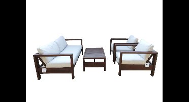 Zambra Lounge Set - 4 stuks - Gevlochten Outdoor Off White