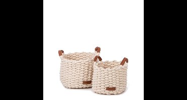 Korbo mand M wit, set van 2