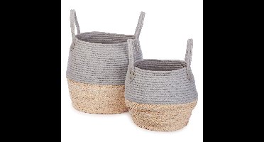 Kori mand grijs/naturel set van 2
