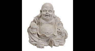Buddha in grijs, Magnesia, B35 x D30 x H32 cm