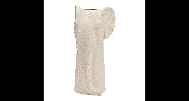 Vaas Olifantenkop Zandafwerking van Keramiek, Wit (B/H/D) 13x25x12cm