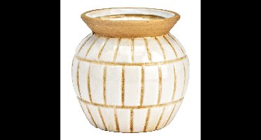 Vaas voor droogbloemen van wit keramiek (B/H/D) 16x16x16cm