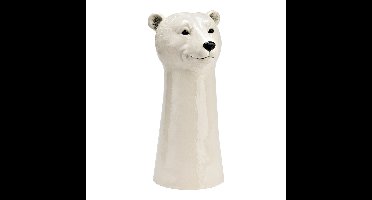 Vaas ijsbeerhoofd van keramiek, wit (B/H/D) 14x28x13cm
